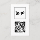 Carte De Visite Simple Logo Text QR Code Vertical Format (Dos)