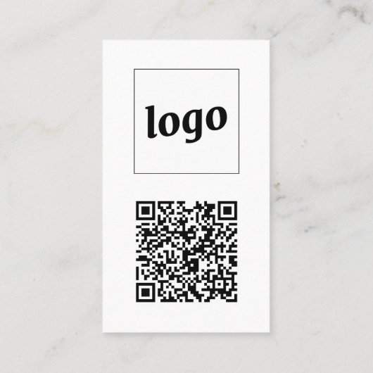 Carte De Visite Simple Logo Text QR Code Vertical Format (Dos)