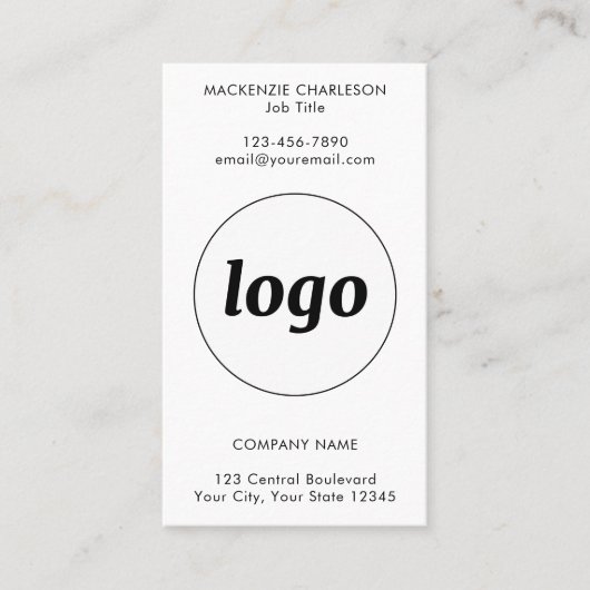 Carte De Visite Simple Logo Text QR Code Vertical Format (Devant)