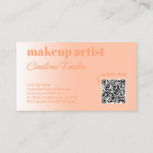 Carte De Visite Simple Lumière Sunny Summer Peach White Calligraph (Dos)