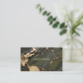 Carte De Visite Simple Luxe Carré Marbre Vert & Or Kintsugi (Debout devant)