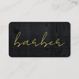 Carte De Visite Simple Luxe Minimaliste Salon de Coiffeur en Bois