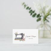 Carte De Visite Simple machine à coudre florale à l'aquarelle (Debout devant)