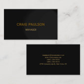 Carte de visite Simple Manager en noir clair (Devant / Derrière)