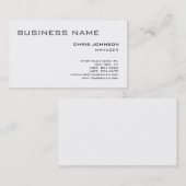 Carte de visite Simple Manager noir et blanc (Devant / Derrière)