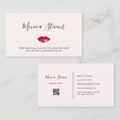 Carte De Visite Simple maquillage artiste chic lèvres roses et cod (Devant / Derrière)