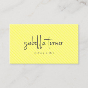 Carte De Visite Simple maquillage minimaliste Artiste Beauté Jaune