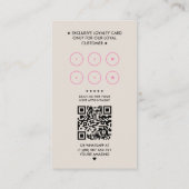 Carte De Visite Simple Maquilleuse Coiffeuse Fidélité Rose Sable (Dos)