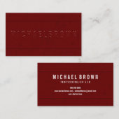 Carte De Visite simple marbre gras bordeaux (Devant / Derrière)