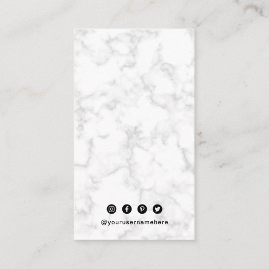 Carte De Visite Simple Marbre QR Code Moderne (Dos)