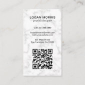 Carte De Visite Simple Marbre QR Code Moderne (Devant)