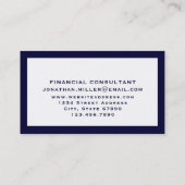 Carte De Visite Simple marine et typographie blanche (Dos)