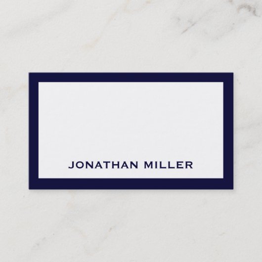 Carte De Visite Simple marine et typographie blanche (Devant)