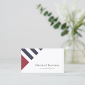Carte De Visite Simple marine moderne Bleu et Rouge Large rayures (Debout devant)