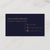 Carte De Visite Simple marine professionnelle bleu et or (Devant)