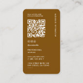 Carte De Visite Simple Marron Moderne Professionnel (Dos)