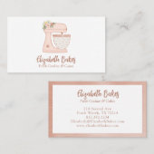 Carte de visite simple mélange floral pâtisserie (Devant / Derrière)