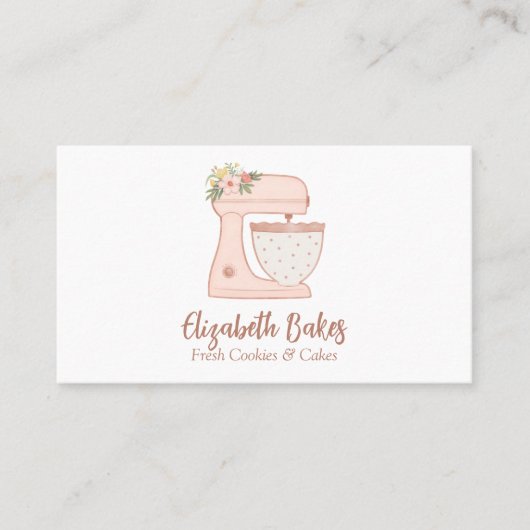Carte de visite simple mélange floral pâtisserie (Devant)