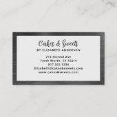 Carte de visite simple mélange floral pâtisserie (Dos)