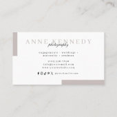 Carte De Visite Simple Minimal 3 Photos Photographe Mariage (Dos)