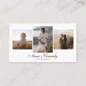 Carte De Visite Simple Minimal 3 Photos Photographe Mariage (Devant)
