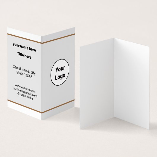 CARTE DE VISITE SIMPLE MINIMAL AJOUTER VOTRE LOGO TEXTE PERSONNALI (Intérieur et extérieur)