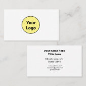 CARTE DE VISITE SIMPLE MINIMAL AJOUTER VOTRE LOGO TEXTE PERSONNALI (Devant / Derrière)