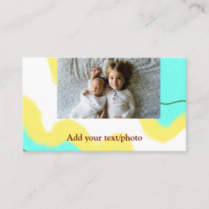 Carte De Visite simple minimal AJOUTEZ VOTRE TEXTE PHOTO NOËL jaun