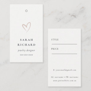 Carte De Visite Simple Minimal Blanc Broussailleux Coeur Prix Bali