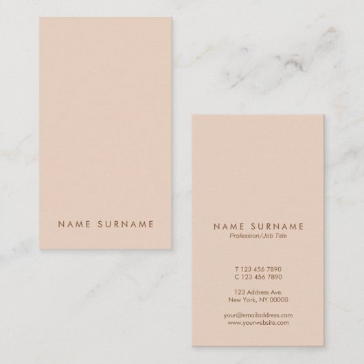 Carte de visite simple minimal de verticale de (Devant / Derrière)