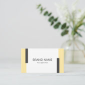 Carte De Visite Simple Minimal Modern Yellow Black Line Frame (Debout devant)