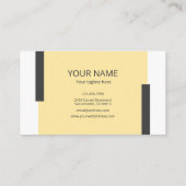 Carte De Visite Simple Minimal Modern Yellow Black Line Frame (Dos)