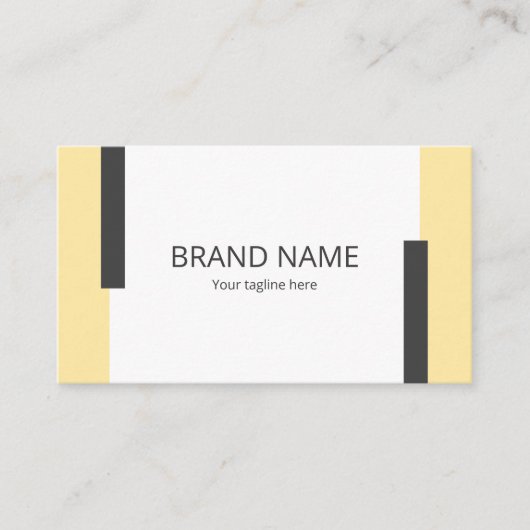 Carte De Visite Simple Minimal Modern Yellow Black Line Frame (Devant)