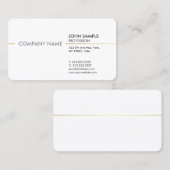Carte De Visite Simple minimal moderne professionnel élégant blanc (Devant / Derrière)