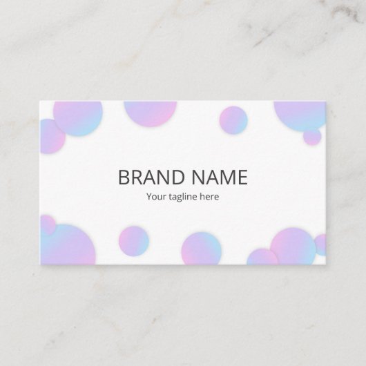 Carte De Visite Simple Minimal Pink Blue Purple Gradient Dot Frame (Devant)