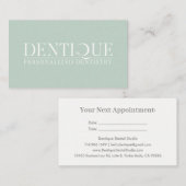 Carte De Visite Simple minimal Soft Mint Green Logo Rendez-vous (Devant / Derrière)