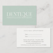 Carte De Visite Simple minimal Soft Mint Green Logo Rendez-vous (Devant / Derrière)