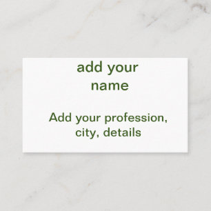 Carte De Visite Simple minimal vert ajoutez votre texte nom photo