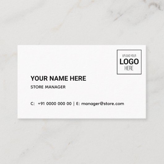 Carte de visite simple minimale (Devant)