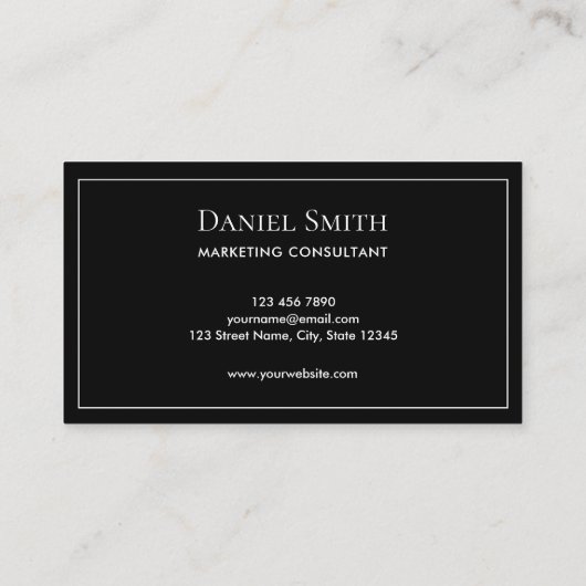 Carte De Visite Simple Minimalist Black and White Monogram (Dos)