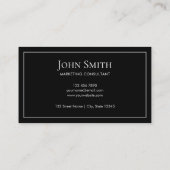 Carte De Visite Simple Minimalist Black and White with Logo (Dos)