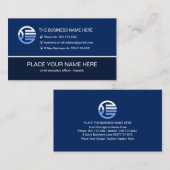 Carte De Visite Simple Minimalist Blue Layers Store Owner (Devant / Derrière)