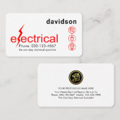 Carte De Visite Simple Minimalist Electrical Lightning Bolt (Devant / Derrière)