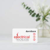 Carte De Visite Simple Minimalist Electrical Lightning Bolt (Debout devant)