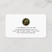 Carte De Visite Simple Minimalist Electrical Lightning Bolt (Dos)