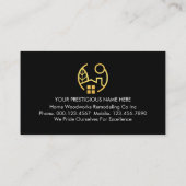 Carte De Visite Simple Minimalist Gold Frame Your Name (Dos)