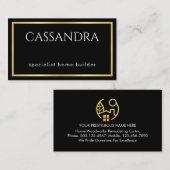 Carte De Visite Simple Minimalist Gold Frame Your Name (Devant / Derrière)