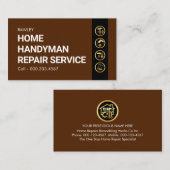 Carte De Visite Simple Minimalist Gold Handyman Works (Devant / Derrière)