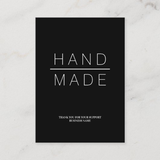Carte De Visite Simple Minimalist Handmade Business Support. (Devant)