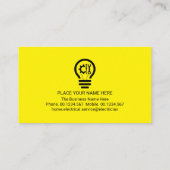 Carte De Visite Simple Minimalist Light Bulb Electrician (Dos)
